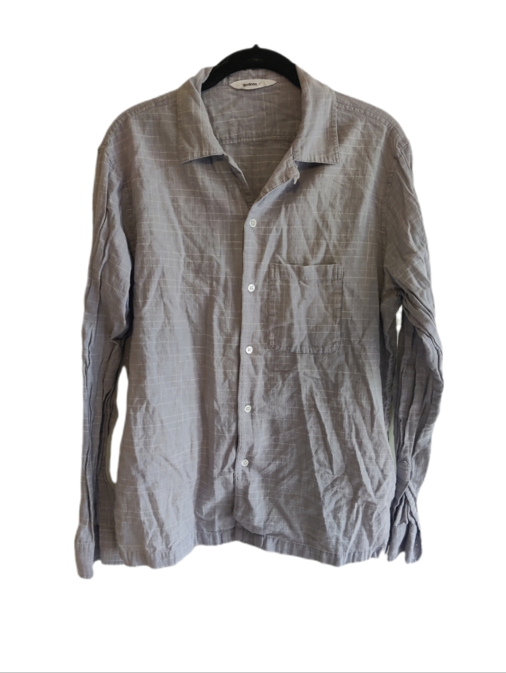 3Sixteen Mens Button Down Shirt Grey Cotton